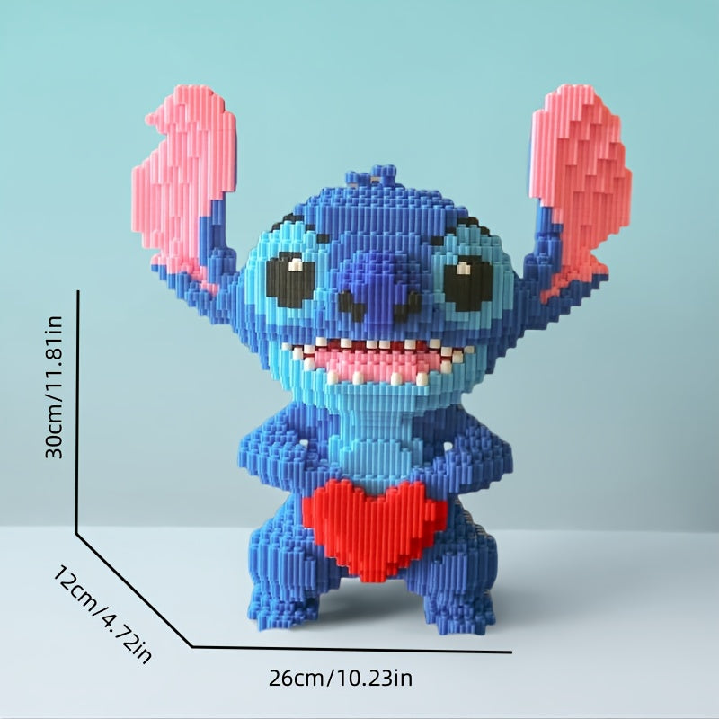 Stitch Building Blocks Set - Official Stitch 3D Model Kit with Expressive Eyes, Poseable Arms & Heart, Large 4000pcs Construction Set for Birthday Party Decorations, Role Play, Photo Props - Compatible with Stitch Fans (Offic