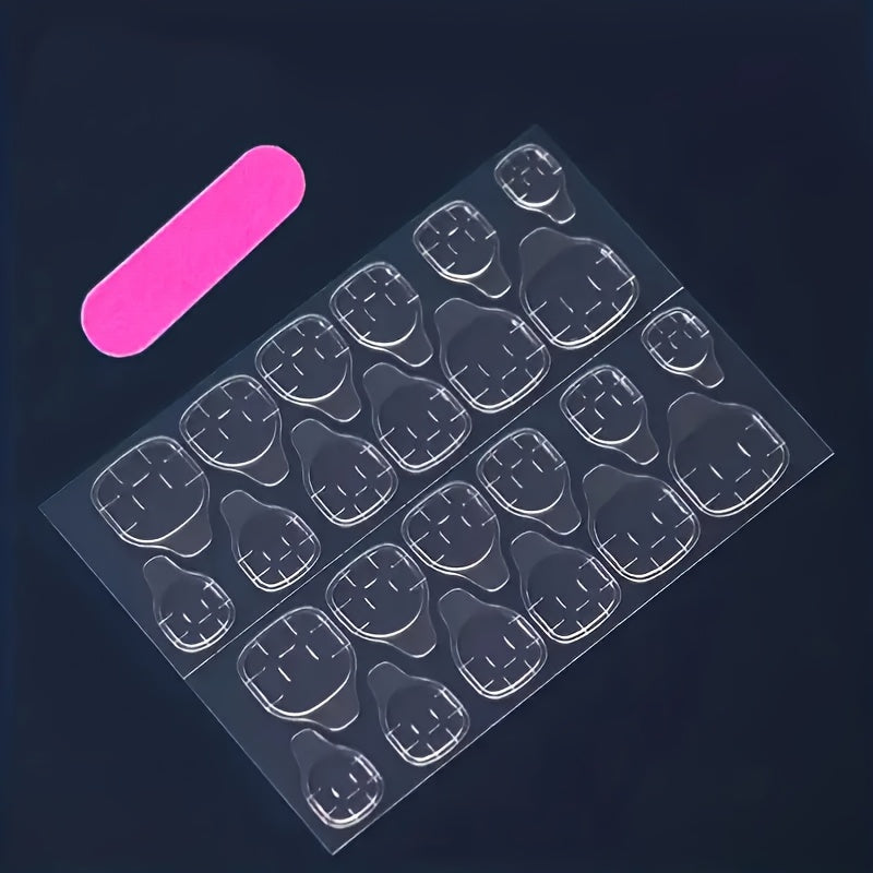 24pcs Short Square French Tip Press-On Nails with Glue - Pink & Reusable Fake Nails Suitable for Women, Parties, Weddings, Daily Wear - Easy Application, No to Nails