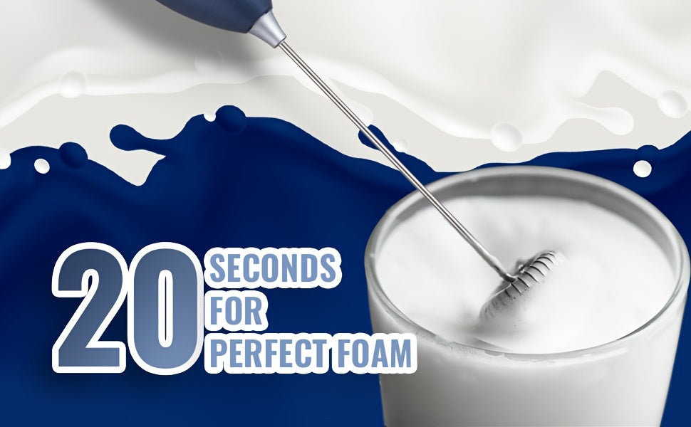 Lalayuan Powerful Electric Milk Frother & Drink Mixer - Heavy-Duty Stainless Steel Handheld Electric Whisk with 2-in-1 Design, 2-in-1 Foaming & Blending