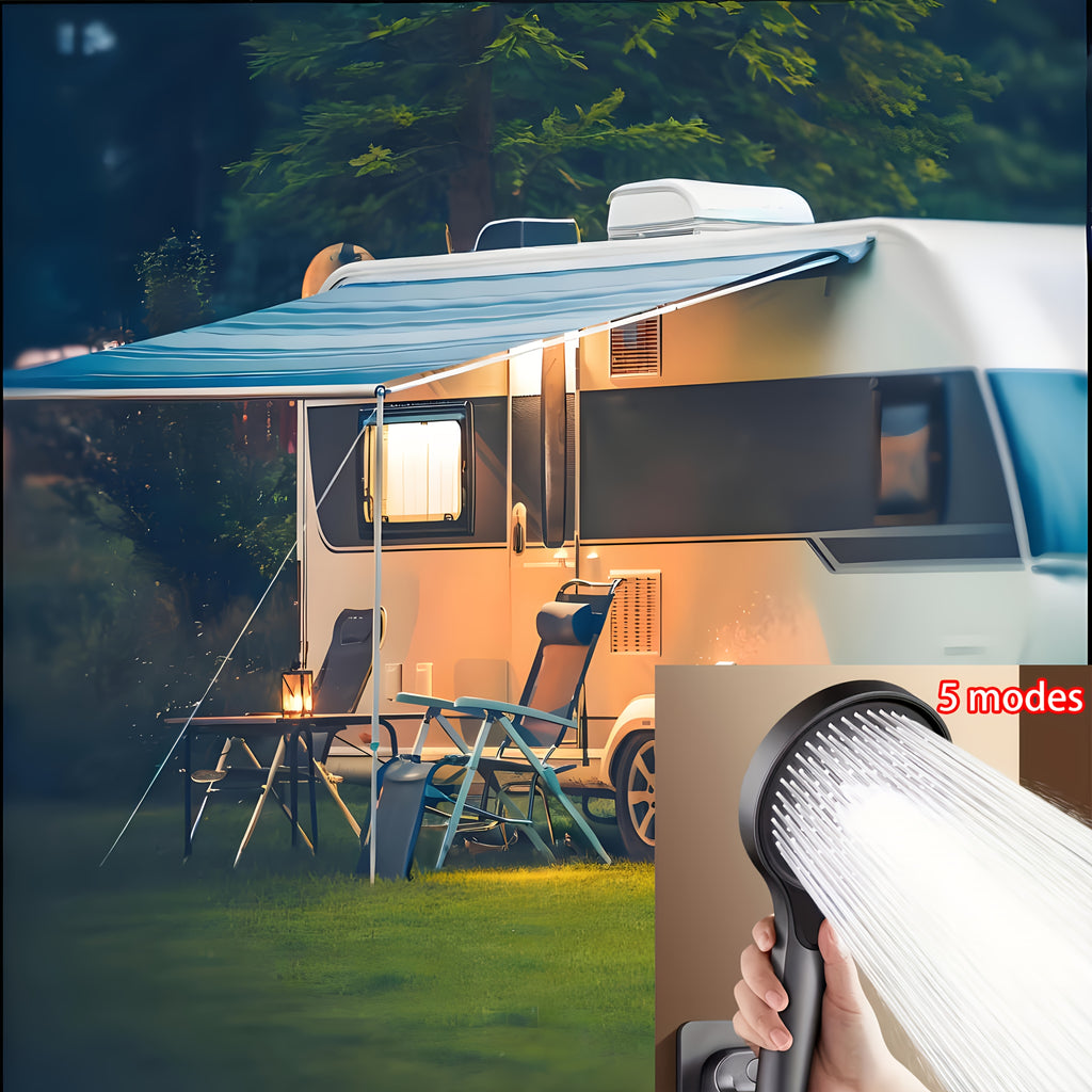 [5 Modes | High-Pressure] 5 Modes High-Pressure Handheld Shower Head | Fragrance-Free, Sensitive Light Beige, Easy Install, No Batteries - Modern Bathroom Accessory, Water Sprayer, RV Faucets, 90 Regions