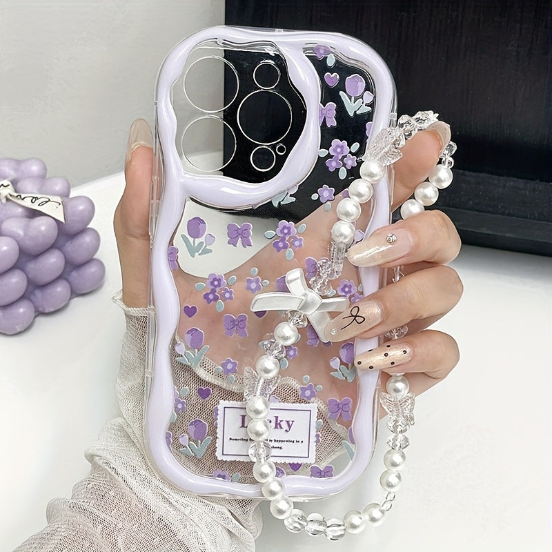 A stylish and thick shockproof phone case with unique design, cute print with lanyard chain phone case for Apple series 111213141516promax series A05/A15/A25/A35/A55/S23/S24Ultra/S25Ultra