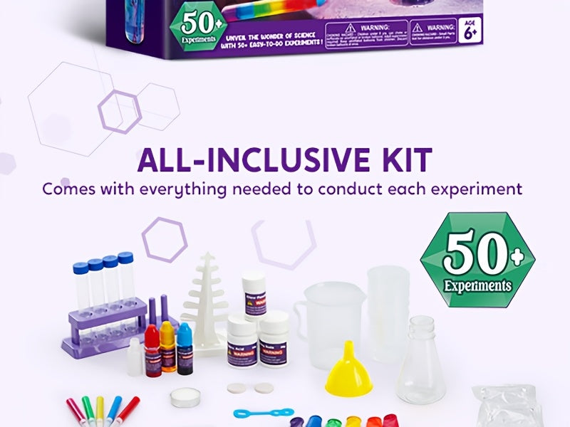 50+ Wonder Science Kit, Experiments Educational Toy For Kids: Growing Crystal Tree, Explore Chemistry Reactions & STEM Lab Activities - Ultimate Birthday Christmas Gifts For Boys And Girls Ages 6-12