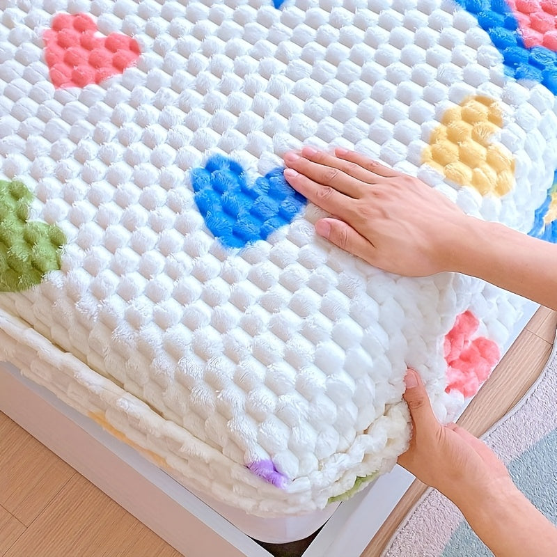 [Velvet | Thickened] 1pc Velvet Thickened Doudou Fitted Sheet Protector | Winter Warmth Soft Comfortable Bedding | Full Encasement Mattress Cover for Bedroom Guest Hotel Sealy