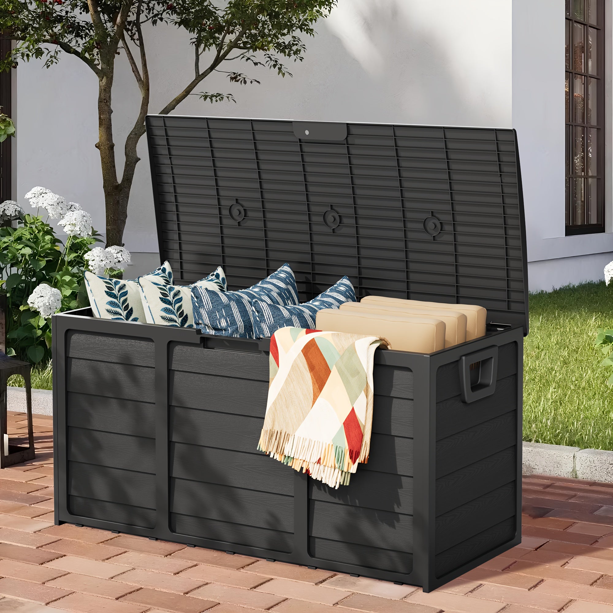 75 Gallon Resin Outdoor Storage Box with Handle