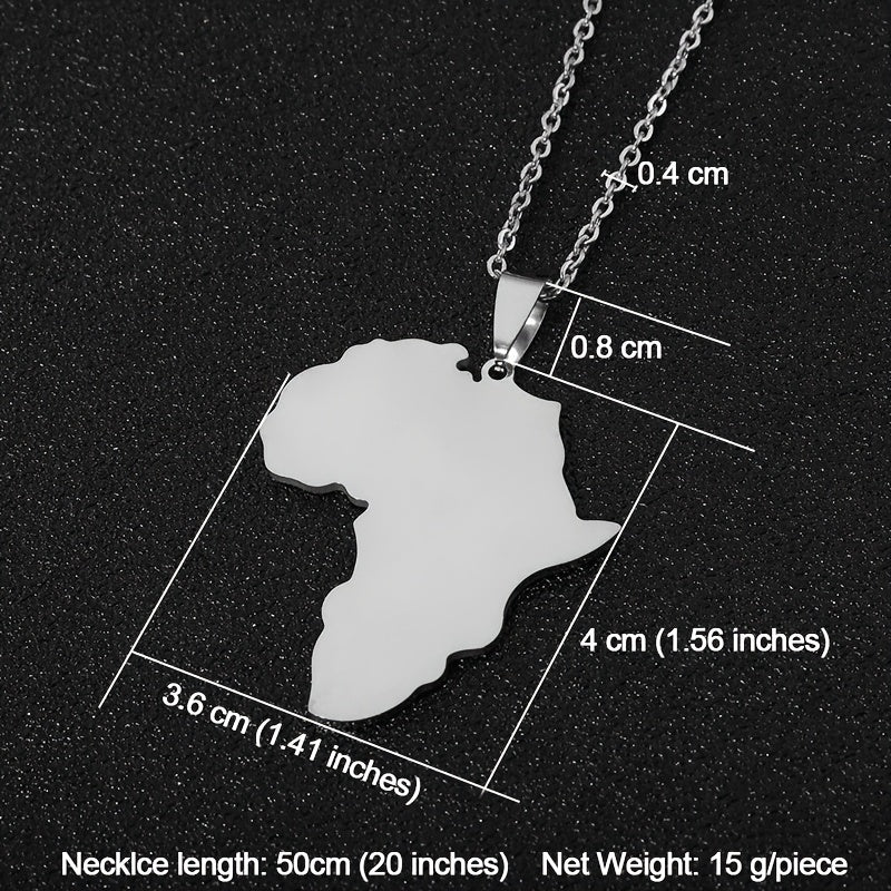 Golden African Map Pendant Necklace