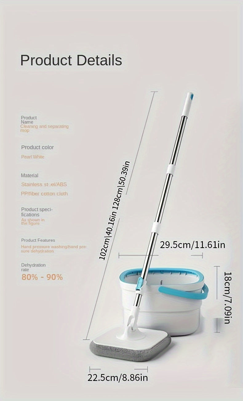 A Set of Sewage Separation Free-Standing Mop Buckets, Household Rotary Floor Mops, Lazy Mops, Dust-Removal Mops, Dry And Mops, Is Very Suitable for Home, Kitchen, Bathroom Floors, Cleaning Supplies