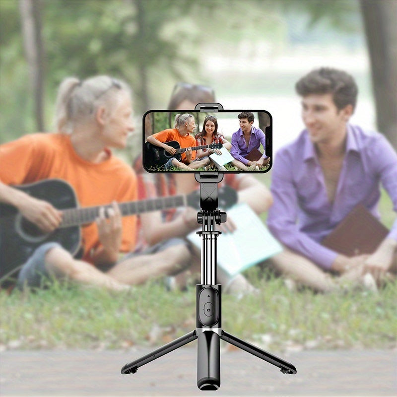 40 Inch Retractable Selfie Stick Professional Floor Tripod For Live Streaming, With Wireless Remote, 360° Rotation, Stable Anti-shake Design. Ideal For Travel Vlogs & Outdoor Live Streaming. Compatible With for iphone/Androi