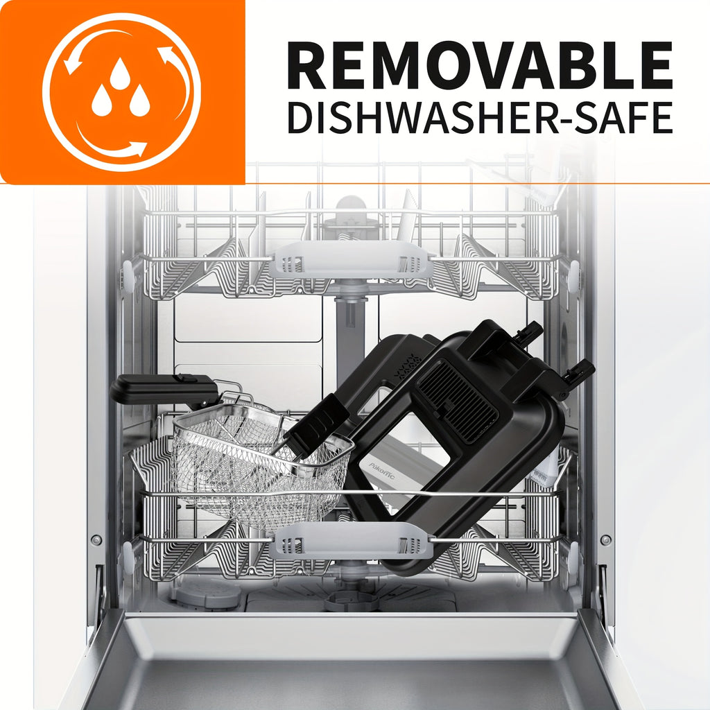 SUSTEAS 1500W Smokeless Electric Fryer with Precise Temperature Control, Removable Basket & Non-Stick Basket - Large Capacity for Home/Commercial Use, Dishwasher-Safe, Compact Design - Ideal Gift for Cooking Enthusiasts & Fat