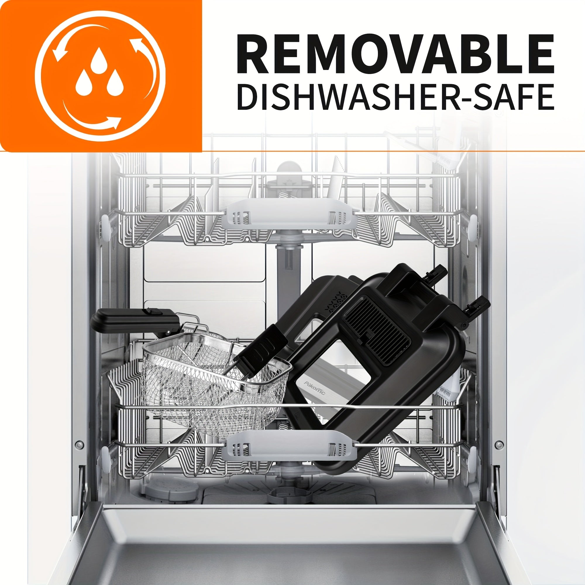 SUSTEAS 1500W Smokeless Electric Fryer with Precise Temperature Control, Removable Basket & Non-Stick Basket - Large Capacity for Home/Commercial Use, Dishwasher-Safe, Compact Design - Ideal Gift for Cooking Enthusiasts & Fat