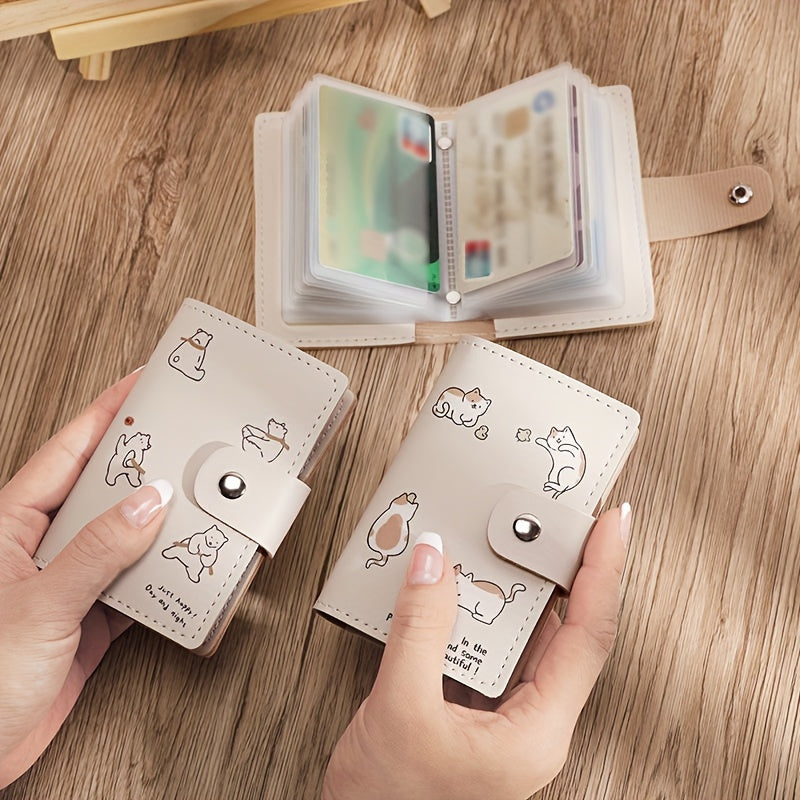 [Perfect Casual Daily Storage Bag] Cute Cat Cartoon Pattern Card Holder, Multi-card Position Card Case, Perfect Casual Card Storage Bag For Daily Use