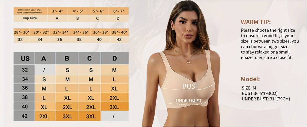 Solid Seamless Wireless Bra, Comfy Anti Sagging Push Up Sporty Women's Lingerie & Underwear