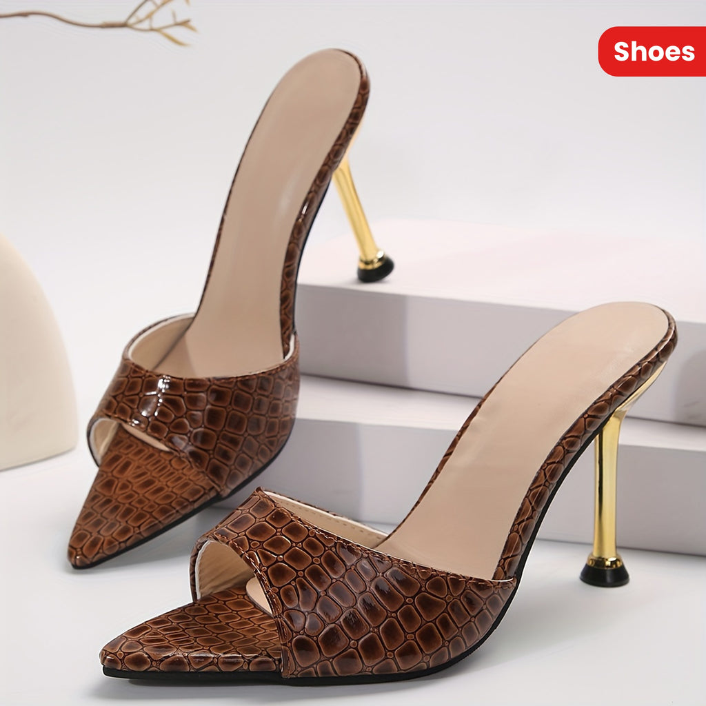 Sophia Crocodile Pattern Heels