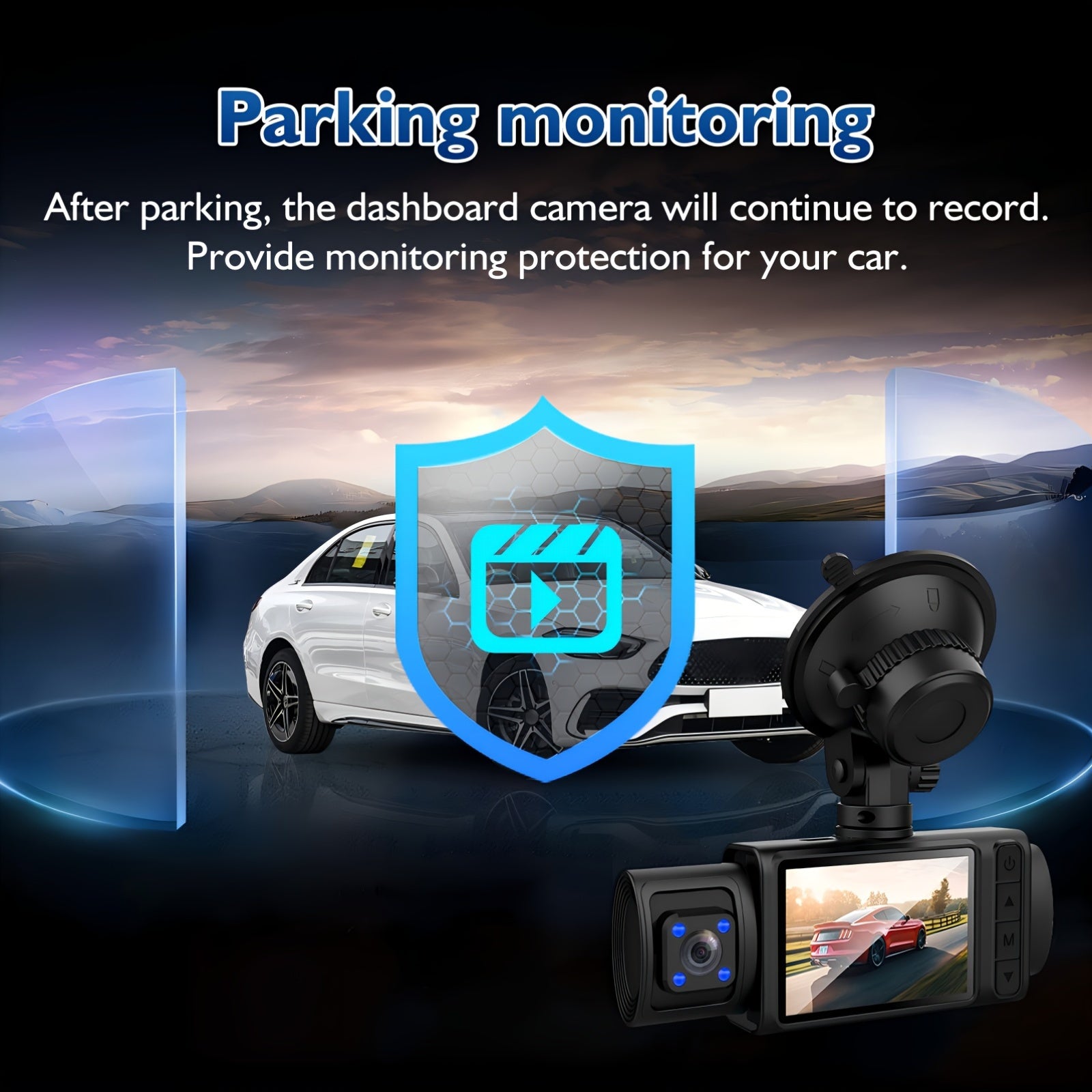 Driving Recorder, 3-Channel Driving Recorder, 4K+1080P Front And Rear Driving Recorders, Triple Car Driving Recorder, 512GB Card And 32GB Card, Cardless Driving Recorder, 160P Full HD, G Sensor, 170 ° Wide-Angle Instrument P