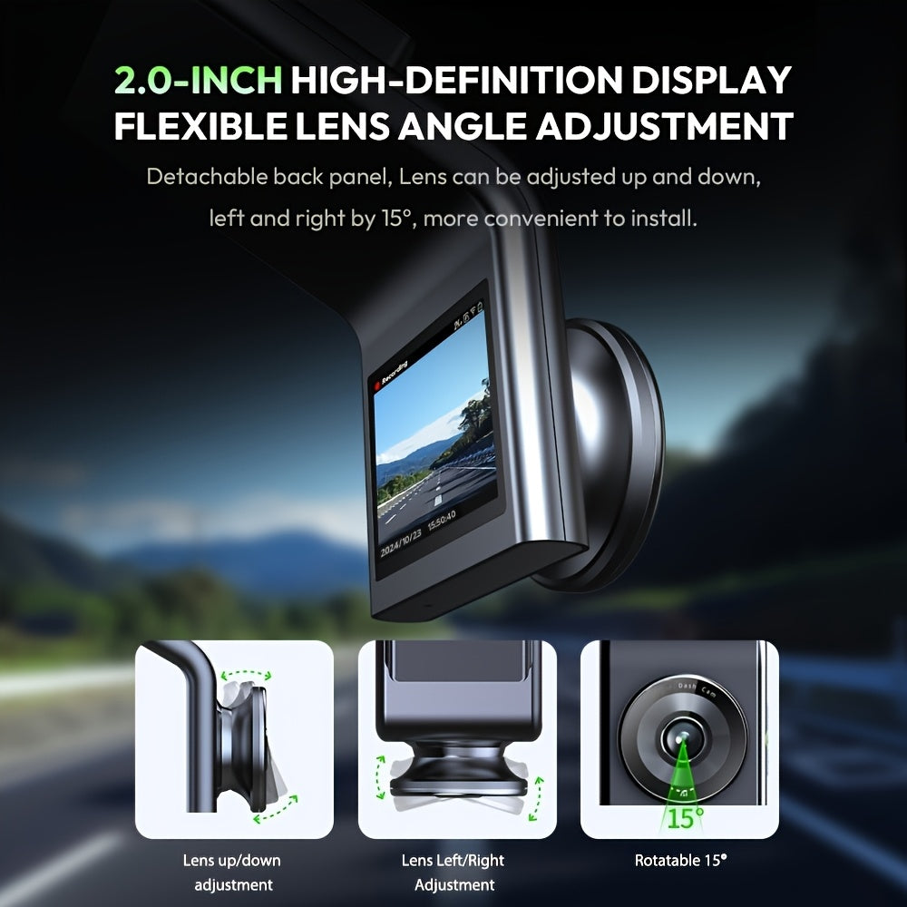 Front Car Dash Cam with 3K, 140° Wide Angle Lens, Built-In Wifi GPS, Night Vision, Motion Detection Alerts, Parking Mode, WDR, 24H Motion Detection, Dash Cam Front And Rear Wireless, Dash Cam with Wifi, Dash Cam for Car, Das