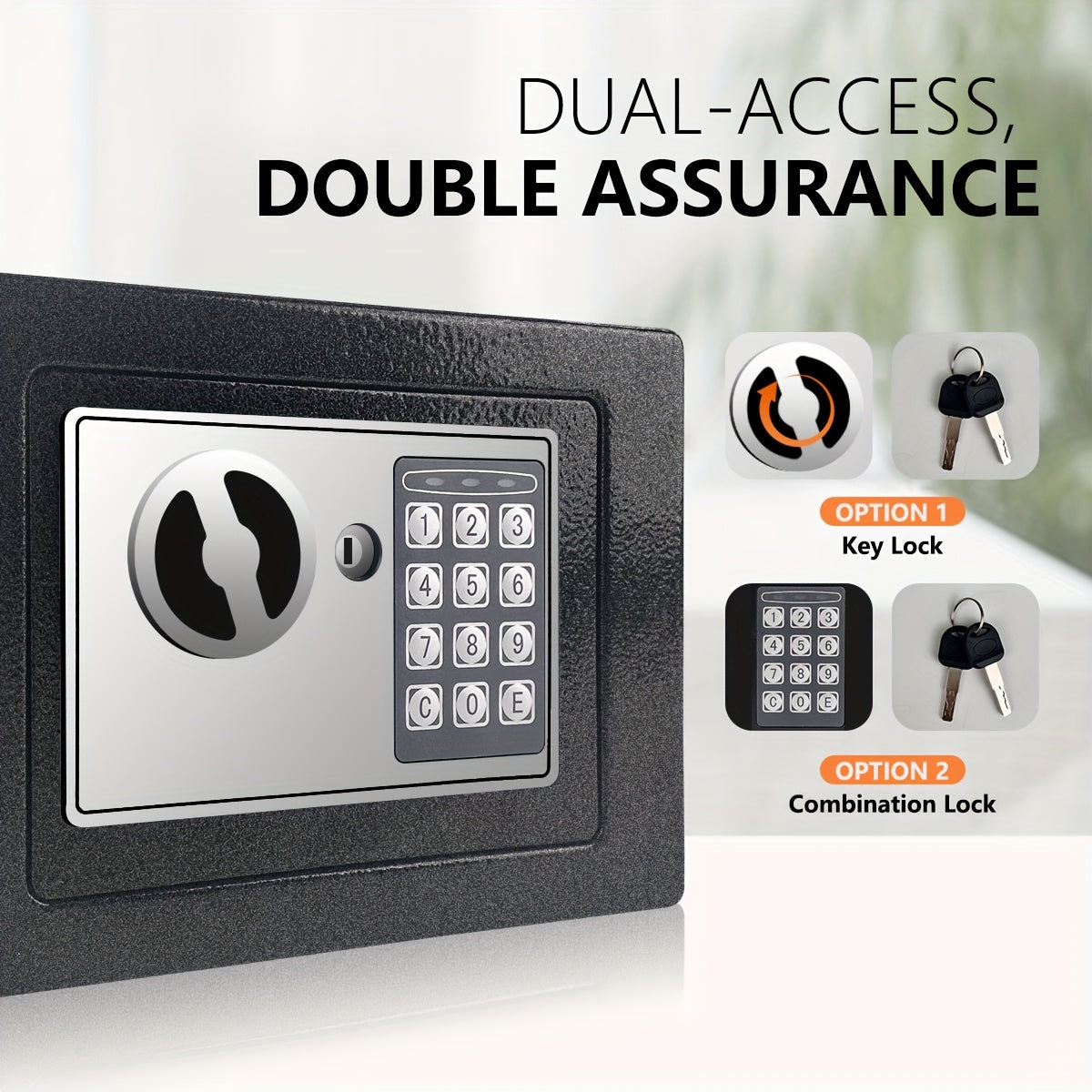 Fireproof Safes, Digital Keypad Home Safe with Sensor Light, Adjustable Shelf Security Safe for Money Business Office, with Fireproof Money Bag & Fireproof Bag, Money Safe Box