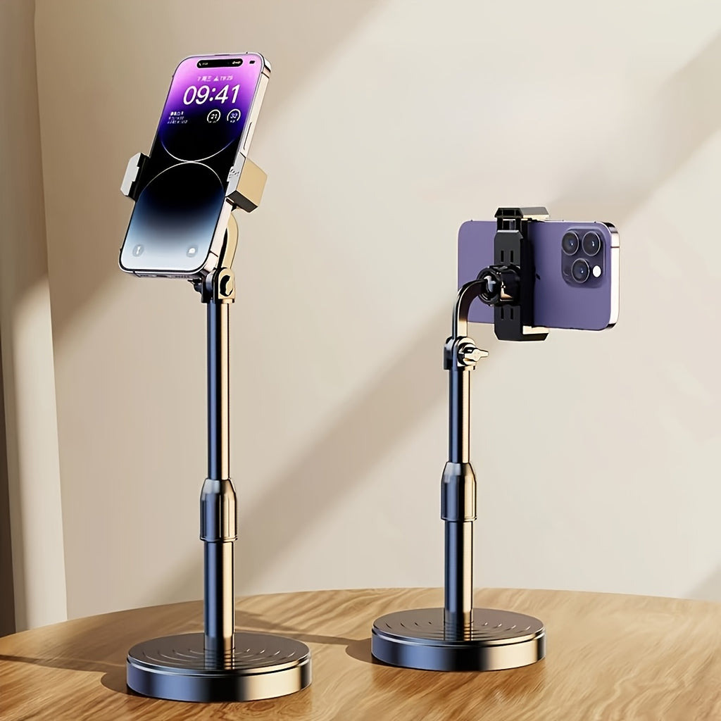 Rotatable Universal Phone Holder with Adjustable Angle, Ergonomic Design, Suitable for Smartphones and Tablets, Durable Plastic Structure, Stable Base, Modern Minimalist Style, Ideal for Home, Office, and Travel Use