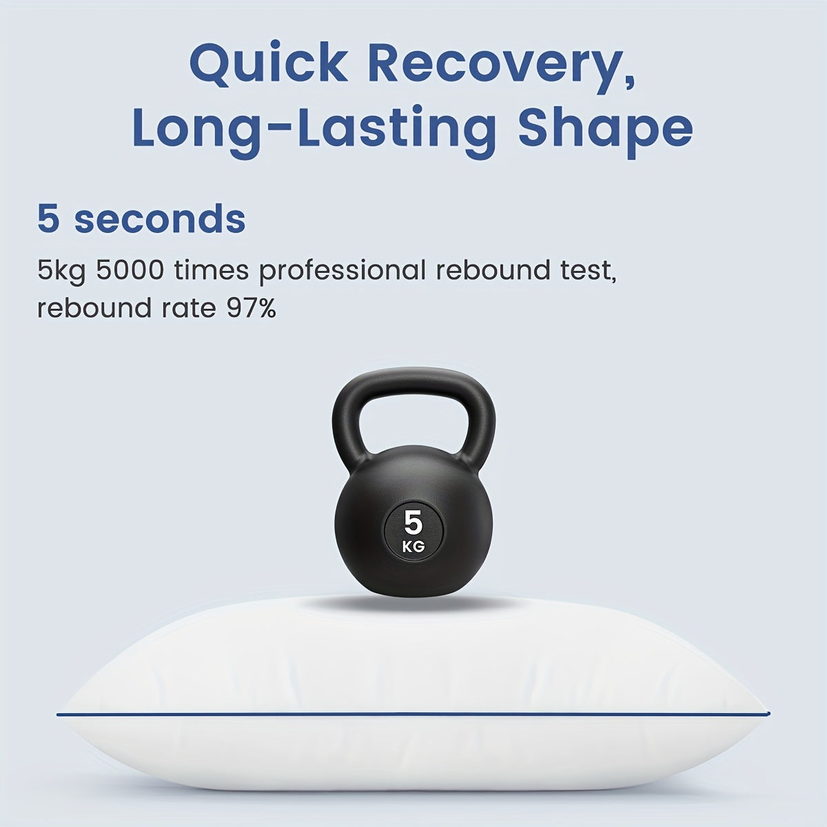 2pcs Premium Cooling Bed Pillows with Adjustable Zipper - Soft Down Alternative Fill for Back, Stomach & Side Sleepers - Hotel Collection - White with Navy Blue Trim, Machine Washable, All-Season Comfort, Side Sleeper Pillow