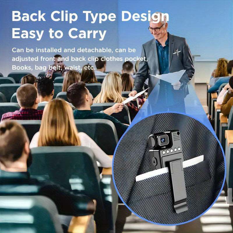 Smart Recorder - 1080P HD Body Camera, 180-degree Rotatable Lens, Handheld Pocket Camcorder, USB Charging, Perfect Gift for Holidays & Birthdays (SD Card Not Included), Travel Companion, Event Recording, Lightweight Camera, C