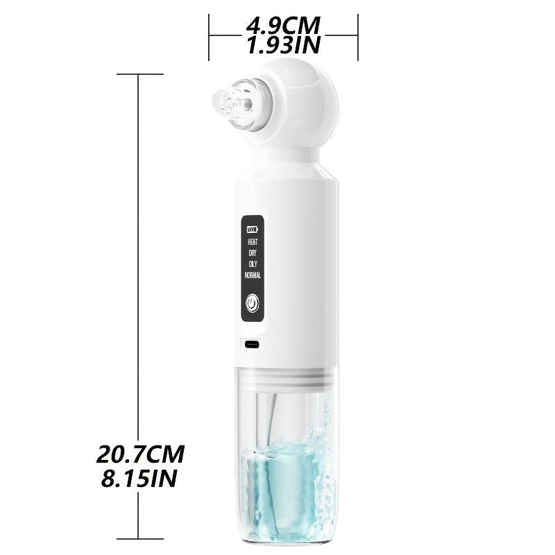 [USB Charging Beauty Device] 6-Head Blackhead Cleaner, Vacuum Electric Blackhead Pore Cleaner, USB Charging Mini Bubble Beauty Device, To Activate Heating Mode, Press And Hold The Power Button For 3 Seconds. Automatically Mai