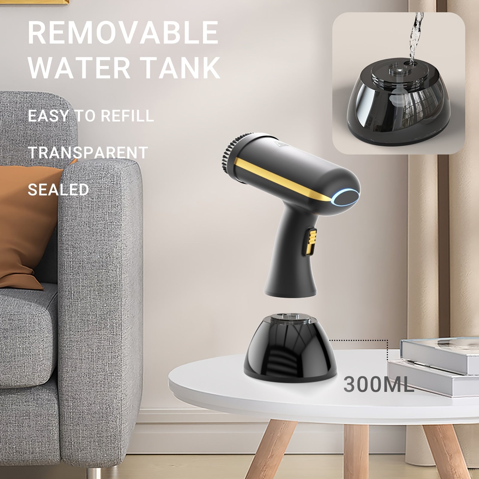 Handheld Hanging Ironing Machine, Portable For Home And Travel, 1100W High-power Clothing Wrinkle Removal Steam Engine, Stainless Steel Panel, 10.14oz Large Capacity Water Tank, 20S Fast Fogging, Suitable For Various Clothing