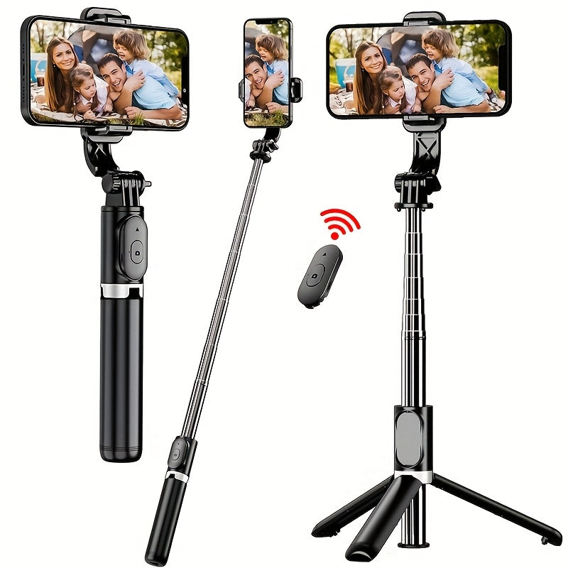 40 Inch Retractable Selfie Stick Professional Floor Tripod For Live Streaming, With Wireless Remote, 360° Rotation, Stable Anti-shake Design. Ideal For Travel Vlogs & Outdoor Live Streaming. Compatible With for iphone/Androi