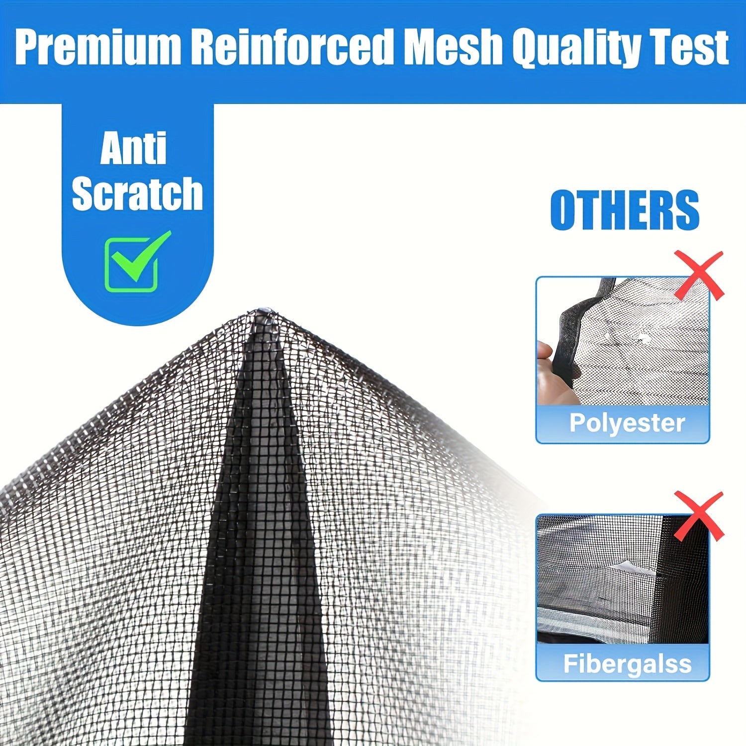 Heavy-Duty Magnetic Screen Door - Self-Sealing, Handsfree Mesh Insect Barrier for Pet and Child Friendly Use with Magnets Strips Installation | Durable Nylon Material in Bohemian Style Hand Wash Only, Stylish Entryway, Reinfo