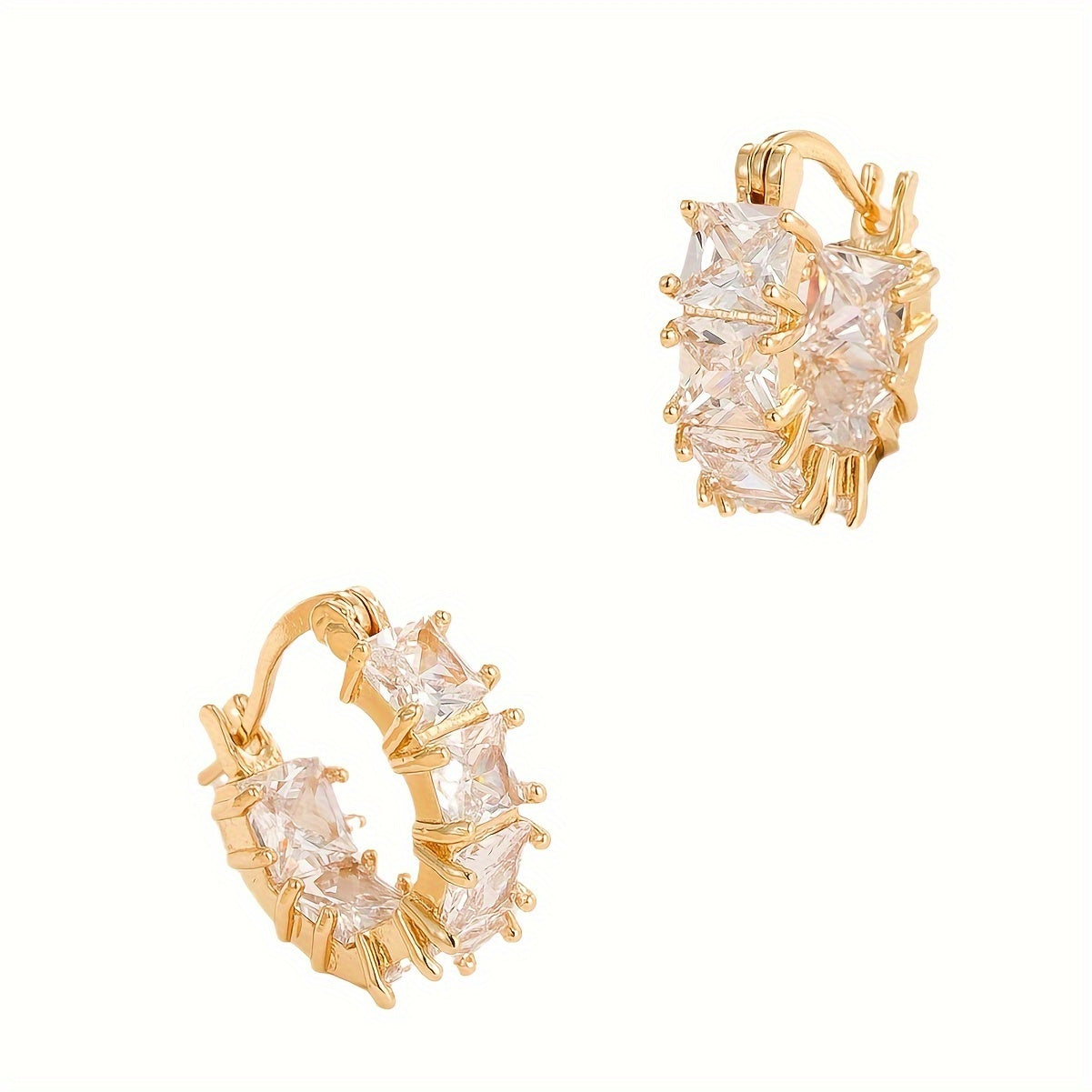 2pcs Golden Stone Earrings