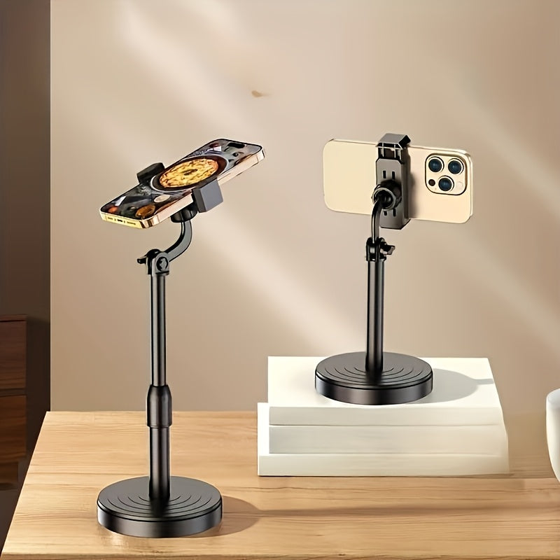 Rotatable Universal Phone Holder with Adjustable Angle, Ergonomic Design, Suitable for Smartphones and Tablets, Durable Plastic Structure, Stable Base, Modern Minimalist Style, Ideal for Home, Office, and Travel Use