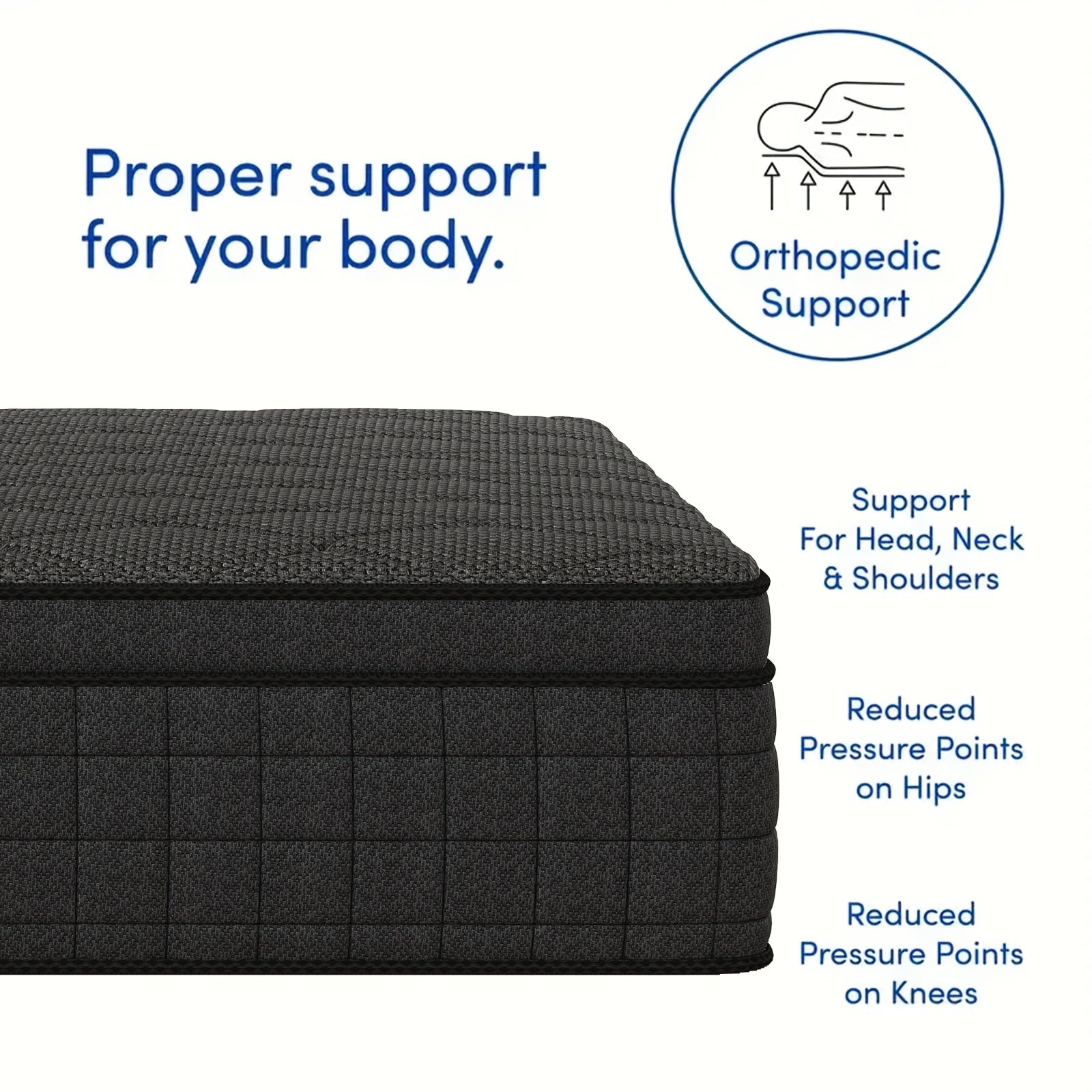 Memory Foam Hybrid Mattress, Queen/King/Twin/Full Size, 10in/12in Thick, Deep Sleep Euro Top, 7-Zone Cooling with Optimal Lumbar Support, -Allergenic Cover & Pocket Springs, Heavy-Duty Non-Wood