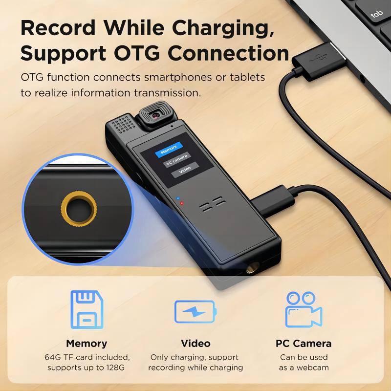 Smart Recorder - 1080P HD Body Camera, 180-degree Rotatable Lens, Handheld Pocket Camcorder, USB Charging, Perfect Gift for Holidays & Birthdays (SD Card Not Included), Travel Companion, Event Recording, Lightweight Camera, C