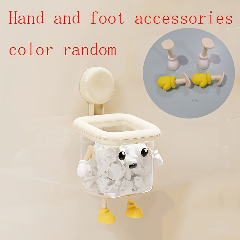 DIY Creative Cute Toothbrush Holder, Wall-Mounted No-Drill Suction Cup for Home Use, Bathroom Toothpaste Toothbrush Electric Toothbrush Cosmetic Organizer, Razor Makeup Brush Hanging Storage, High-End Multifunctional Transpar