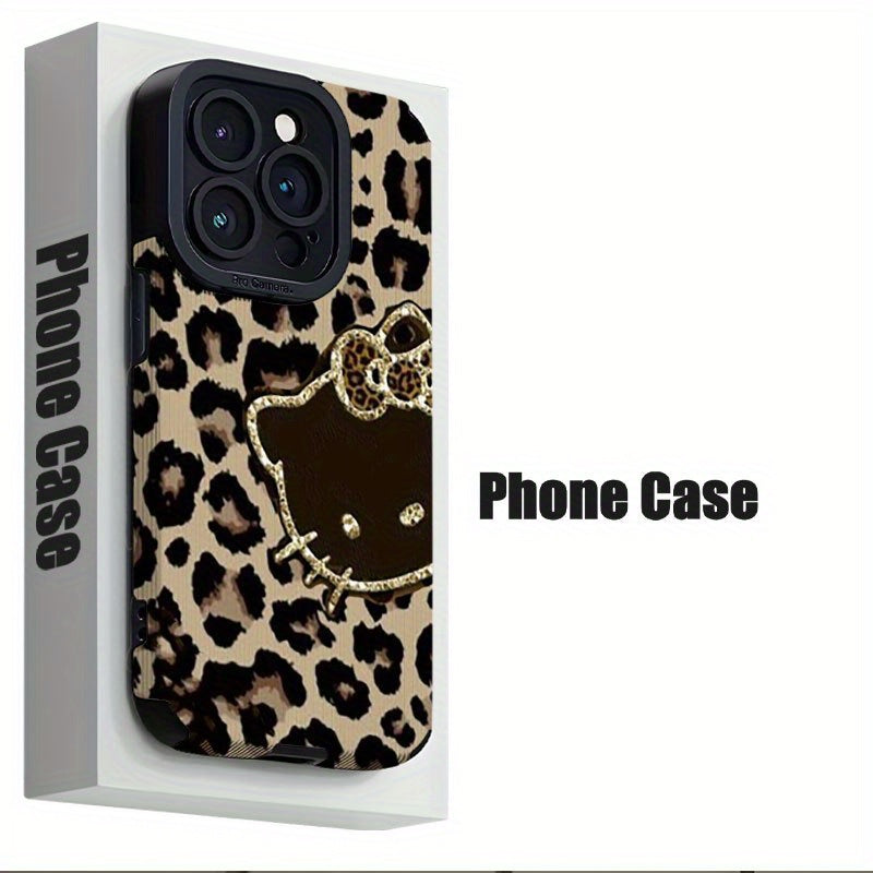 Sanrio Licensed Luxurious Leopard Print for hello kitty Phone Case for Iphone 16/11/12/13 Pro Max/11 Pro/12 Pro Max/14 Pro Max/16 Pro/11 Pro Max/14 Pro/for Iphone 13/12 Pro/15 Plus/15 Pro Max/14 Plus/for Iphone 15/for Iphone