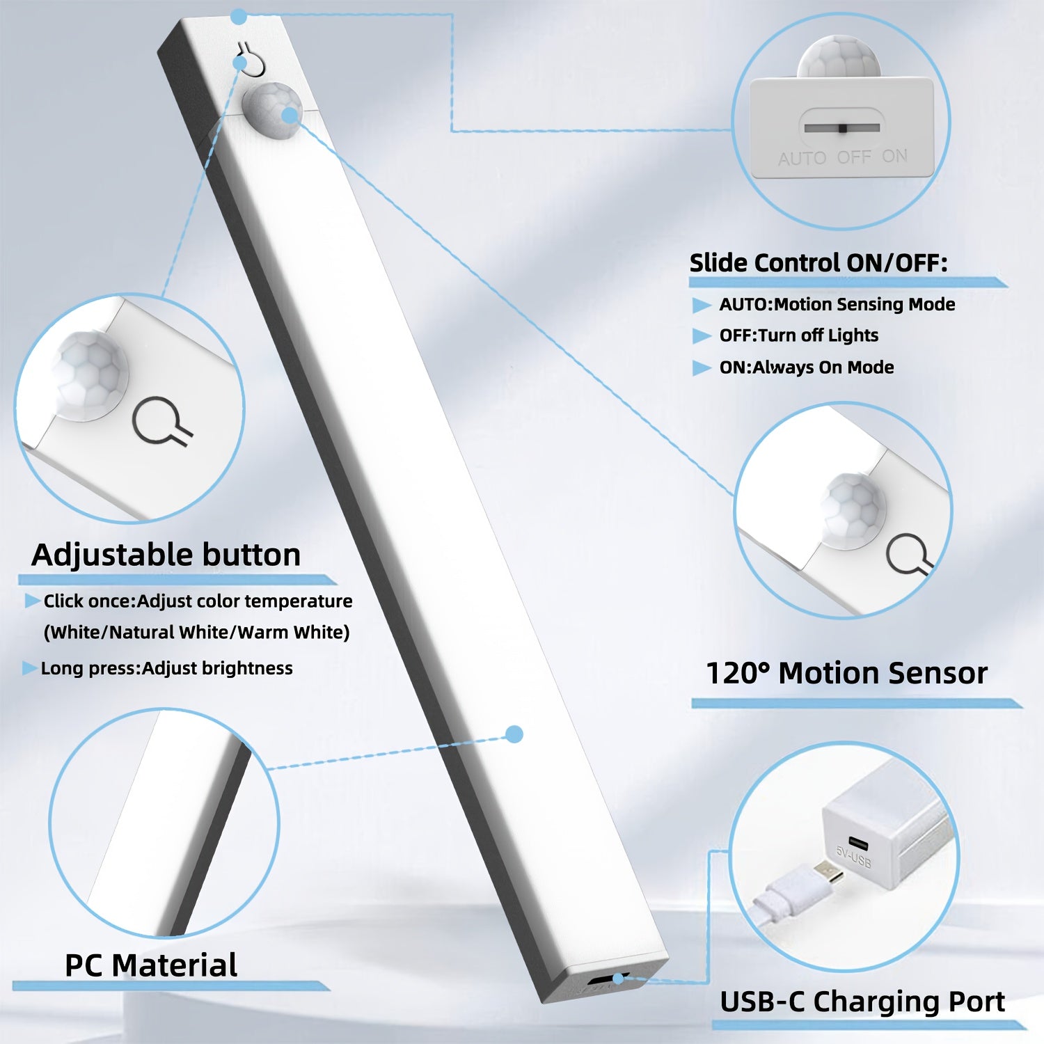 3pcs LED Motion Sensor  Light