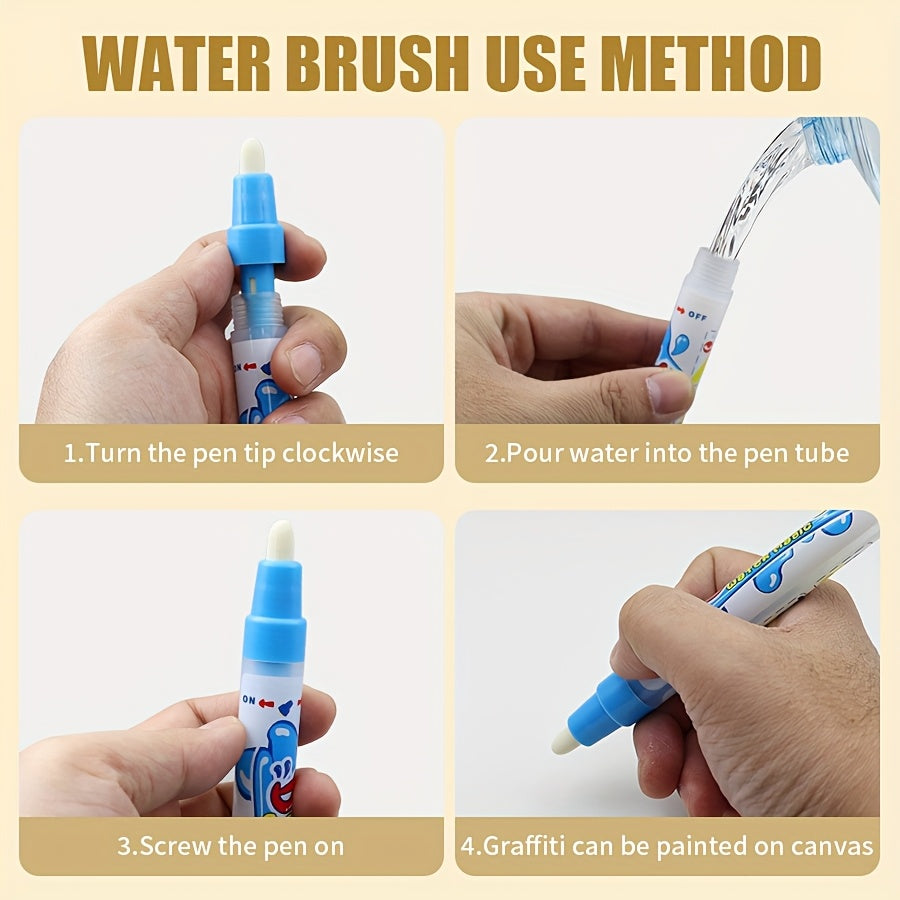 1pc Magic Water Canvas Graffiti Mat - Non-Toxic Washable Kids art mat with Water Painting, Portable Drawing Board with Soft Cloth Storage, for Home, School, Travel - Ideal Birthday or Christmas Gift for Boys & Girls, Home Lea