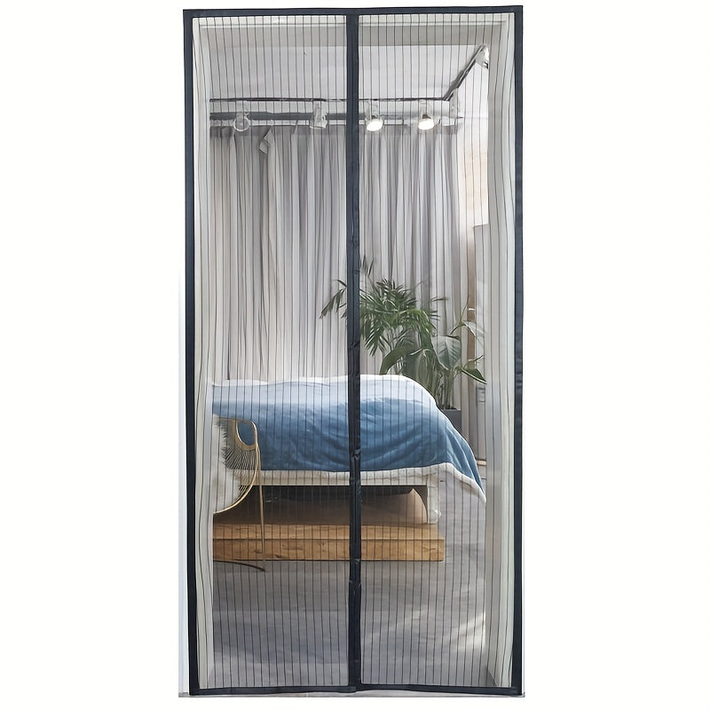 Heavy-Duty Magnetic Screen Door - Self-Sealing, Handsfree Mesh Insect Barrier for Pet and Child Friendly Use with Magnets Strips Installation | Durable Nylon Material in Bohemian Style Hand Wash Only, Stylish Entryway, Reinfo