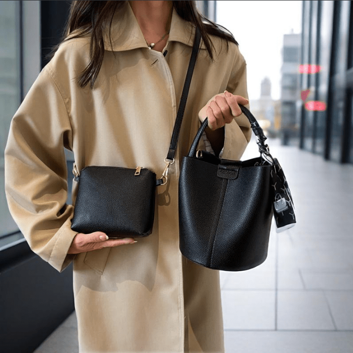 Designer Fashion Red Bucket Bag for Women, Spring/Summer, Solid Color, Magnetic Closure, Hand Wash, with Lining, Messenger Shoulder Bag