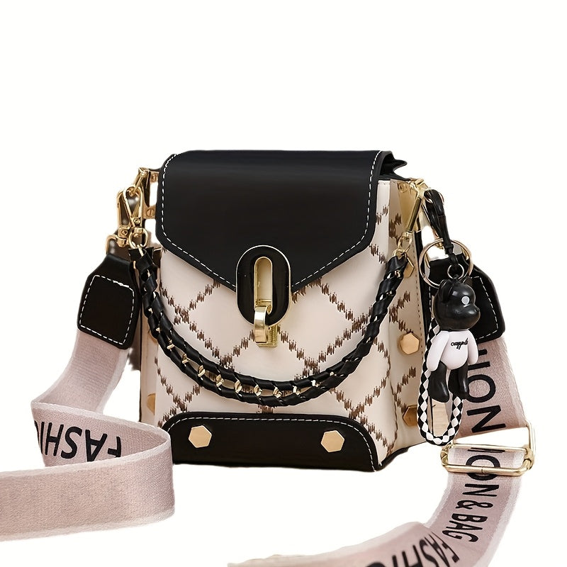 Small Bag For Women, Multi-layer Practical And Versatile, Fashionable And Lightweight Single-shoulder Crossbody Bag, Convertible Handbag With Adjustable Strap & Top Handle, Zipper Closure, Keychain Charm, Chic Style, Fashion