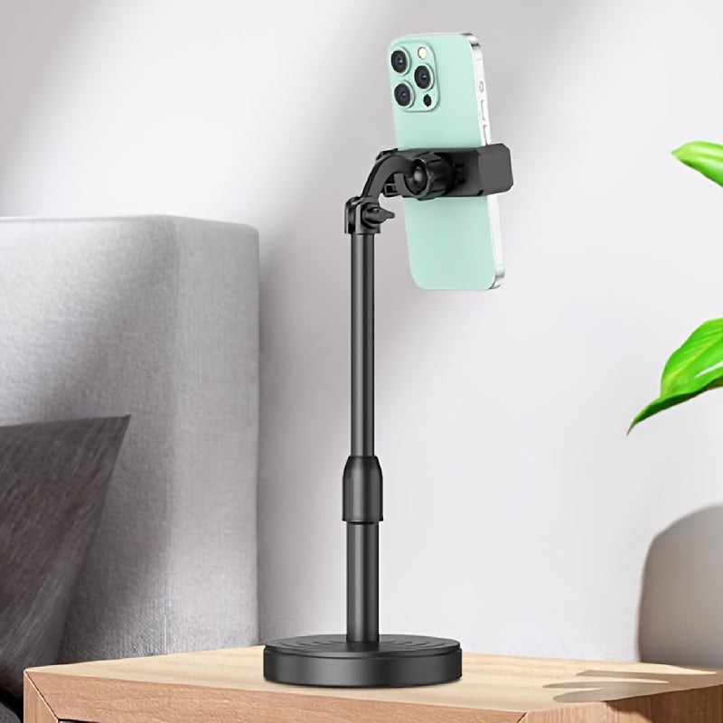 Rotatable Universal Phone Holder with Adjustable Angle, Ergonomic Design, Suitable for Smartphones and Tablets, Durable Plastic Structure, Stable Base, Modern Minimalist Style, Ideal for Home, Office, and Travel Use