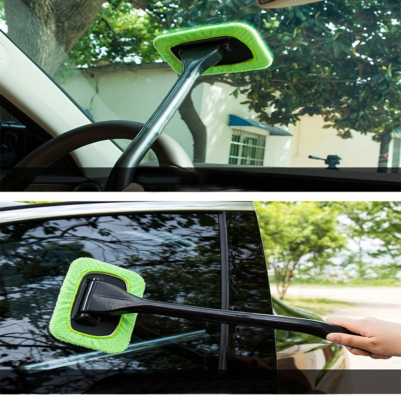 6pcs Windshield Defogger Brush, Car Window Wiper Tool, 5pcs Reusable Replacement Cloth Pads, Plastic Handle, for Home Outdoor Car Use, Car Care, Window Cleaning, Vehicle Maintenance, Efficient Cleaning, Durable Material, Stur