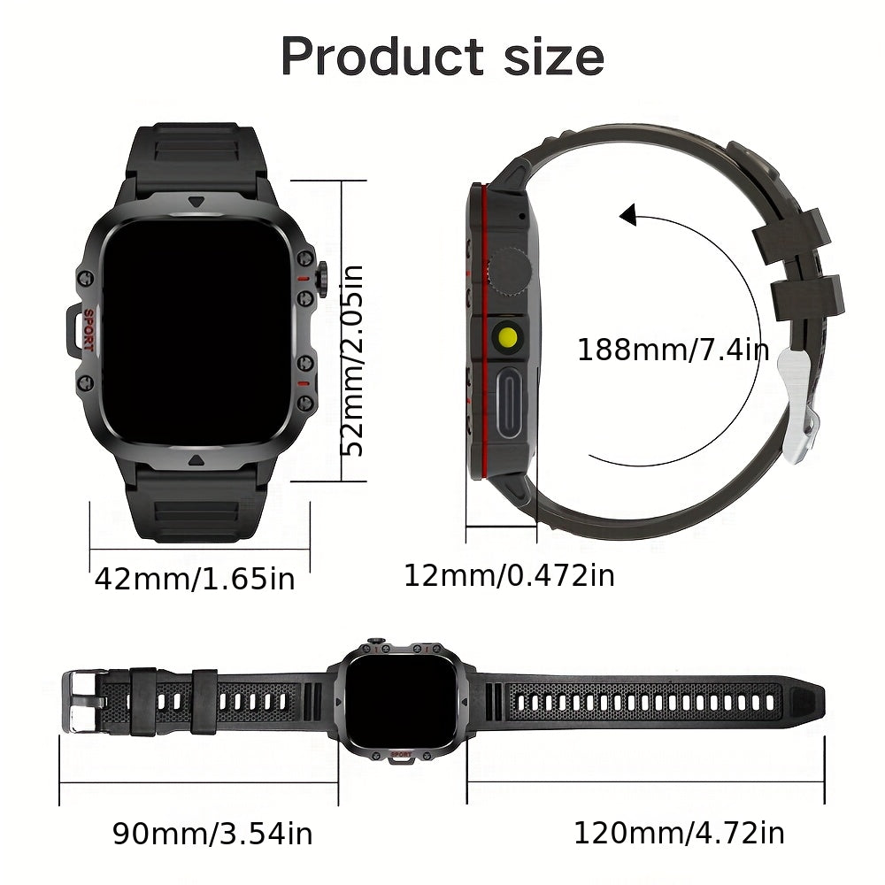 [Smartwatch for Men/Women] New Smartwatch for Men and Women - Wireless Calling/Text Messages/Multiple Sports Models/Remote Camera Control/Fitness Tracker, Compatible with iPhone & Android, USB Charging, Silicone Strap, Modern