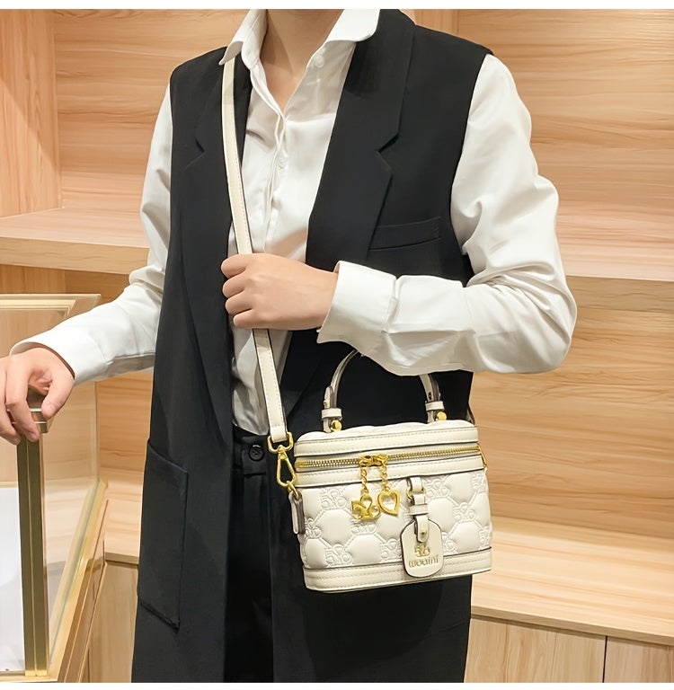 [Luxury Box Bag] High-End Retro Mini Box Bag | Light Luxury Niche, Women's Cross-Body Bag, Zipper Closure, Detachable Shoulder Strap, Valentine's Day Gift for Girlfriend, Perfect for Daily And Commuting Us