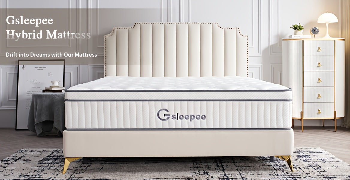 Gsleepee Hybrid Memory Foam Mattress - Twin/Full/Queen/King Size, Soft & Comfortable with Medium Firm Support, Motion Isolation, Allergy-Friendly, Quiet Sleep, Easy Transport in a Box, Available in 8/10/12/14 Inch Thicknesses