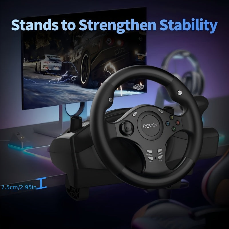 DOYO Gaming Steering Wheel with Pedal, 270° PC Racing Wheel with Vibration Feedback, Xbox Controller Compatible for PS4, Xbox X/S, Xbox One, PS3, Switch, Android, Realistic Racing Simulator