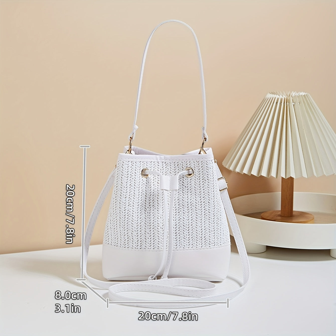 Stylish White Crossbody Bag for Women - Chic Adjustable Strap, Polyester Lined, Zipper Closure, Perfect for Casual or Urban Outfits, Crossbody Purse