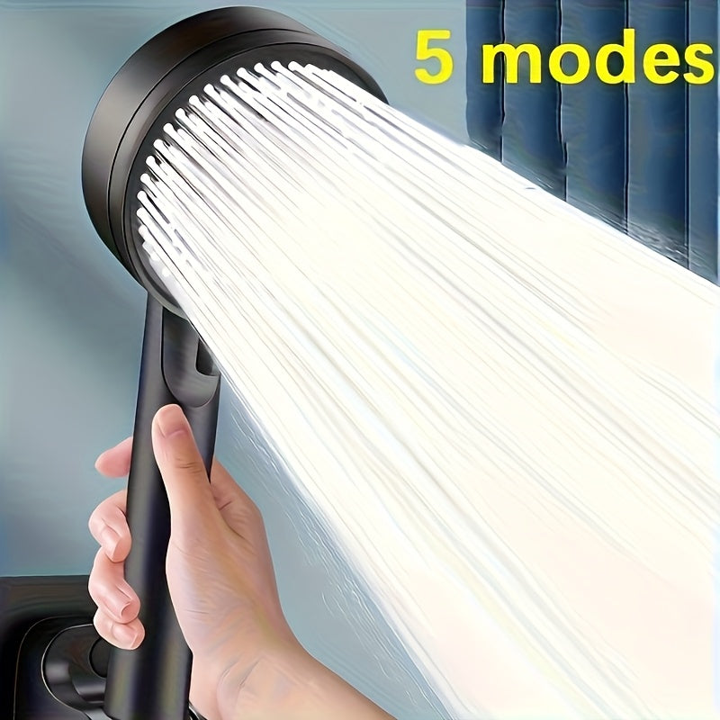 [5 Modes | High-Pressure] 5 Modes High-Pressure Handheld Shower Head | Fragrance-Free, Sensitive Light Beige, Easy Install, No Batteries - Modern Bathroom Accessory, Water Sprayer, RV Faucets, 90 Regions