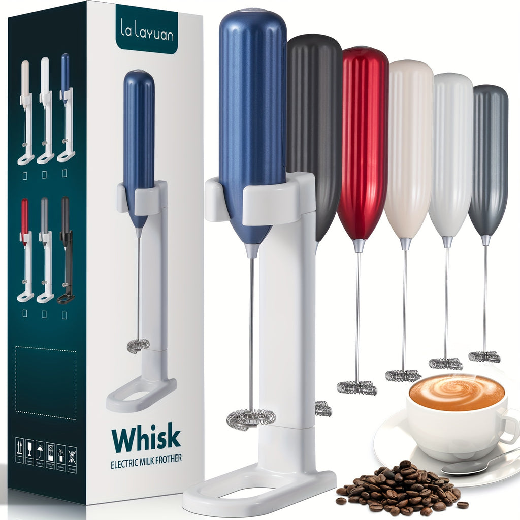 Lalayuan Powerful Electric Milk Frother & Drink Mixer - Heavy-Duty Stainless Steel Handheld Electric Whisk with 2-in-1 Design, 2-in-1 Foaming & Blending