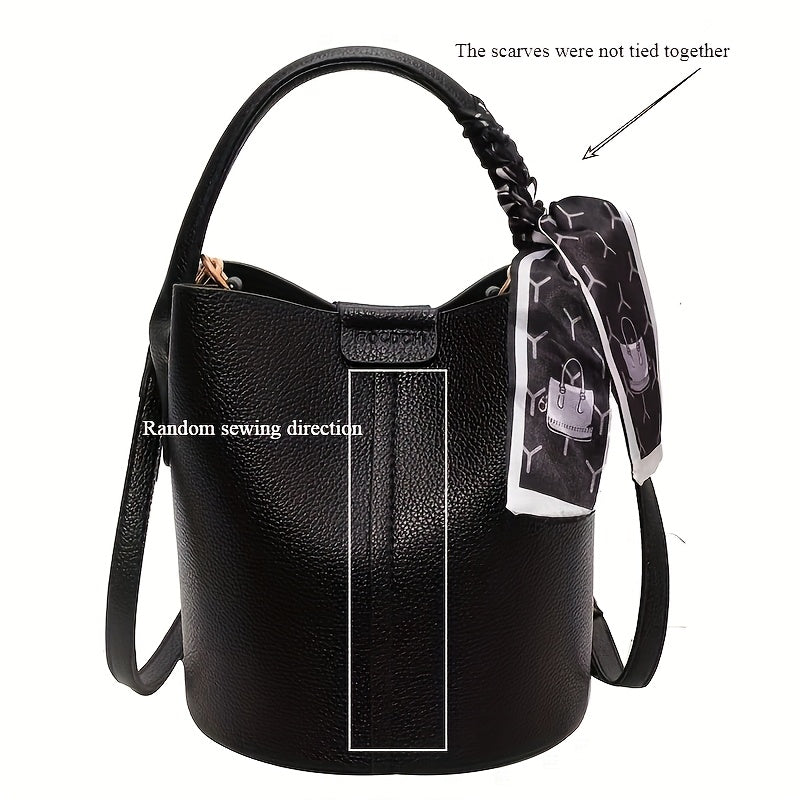 Designer Fashion Red Bucket Bag for Women, Spring/Summer, Solid Color, Magnetic Closure, Hand Wash, with Lining, Messenger Shoulder Bag