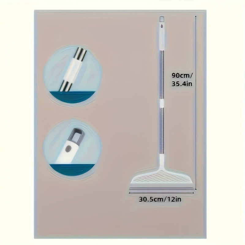 [Extra-Long Magic Broom] Durable Extra-Long Magic Broom with Detachable Head | Dual-Sided Silicone Brush, Suitable for Hard Floors and Carpets, Effectively Removes Hair and Dust, Designed at 180° Angle for Easy Storage, Perf