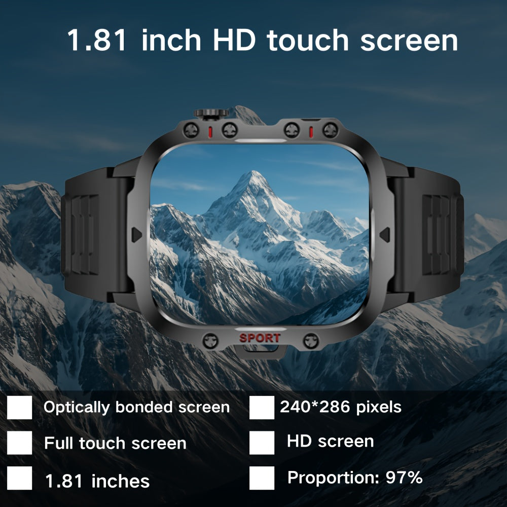 [Smartwatch for Men/Women] New Smartwatch for Men and Women - Wireless Calling/Text Messages/Multiple Sports Models/Remote Camera Control/Fitness Tracker, Compatible with iPhone & Android, USB Charging, Silicone Strap, Modern