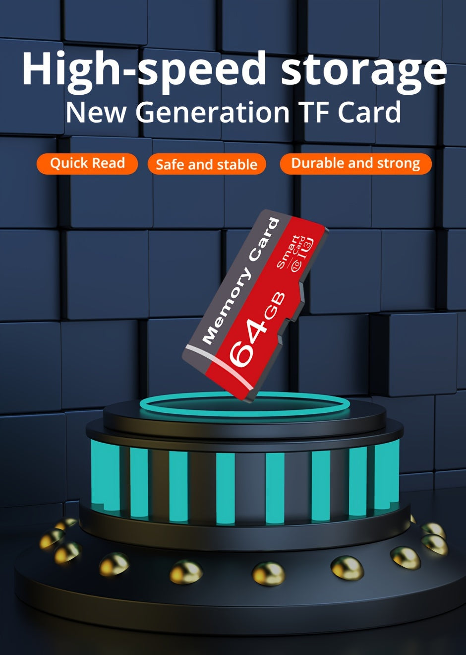 [High Speed Memory Card] High Speed 1pc Memory Card 64GB 32GB 16GB With Adapter | Flash TF Card 8GB 4GB 2GB 1GB, A1 C10 Memory TF Card For Tablet/Camera/Mobile Phone/Laptop/PC/Car Audio/Game Console/Audio - Store Your Files S